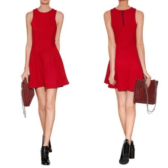 Rag & Bone Red Sleeveless Fit & Flare Dress | Size L - Picture 11 of 11